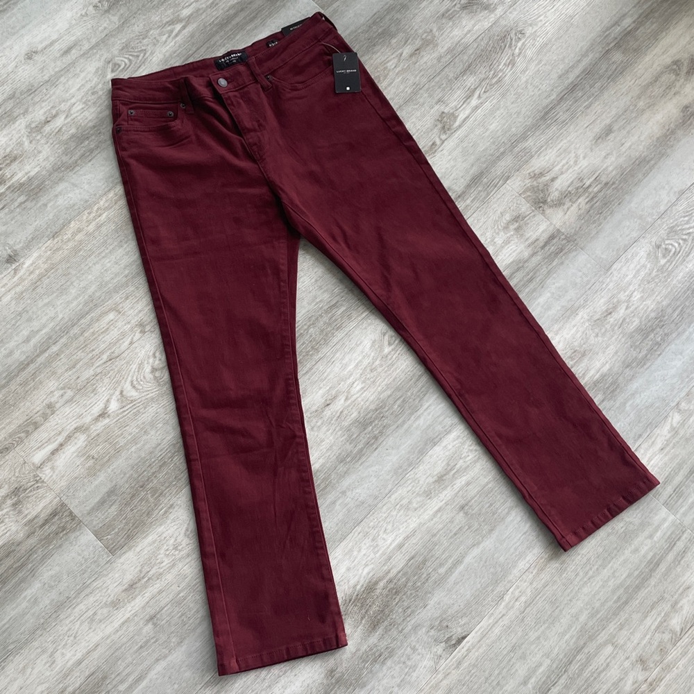 NWT 🦋 LUCKY BRAND Wine Straight Leg pants | Size: 8/29 - Picture 3 of 13